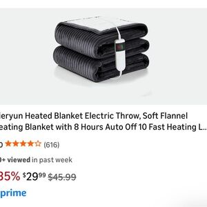 Soft Flannel Heated Blanket Electric Throw - Gray